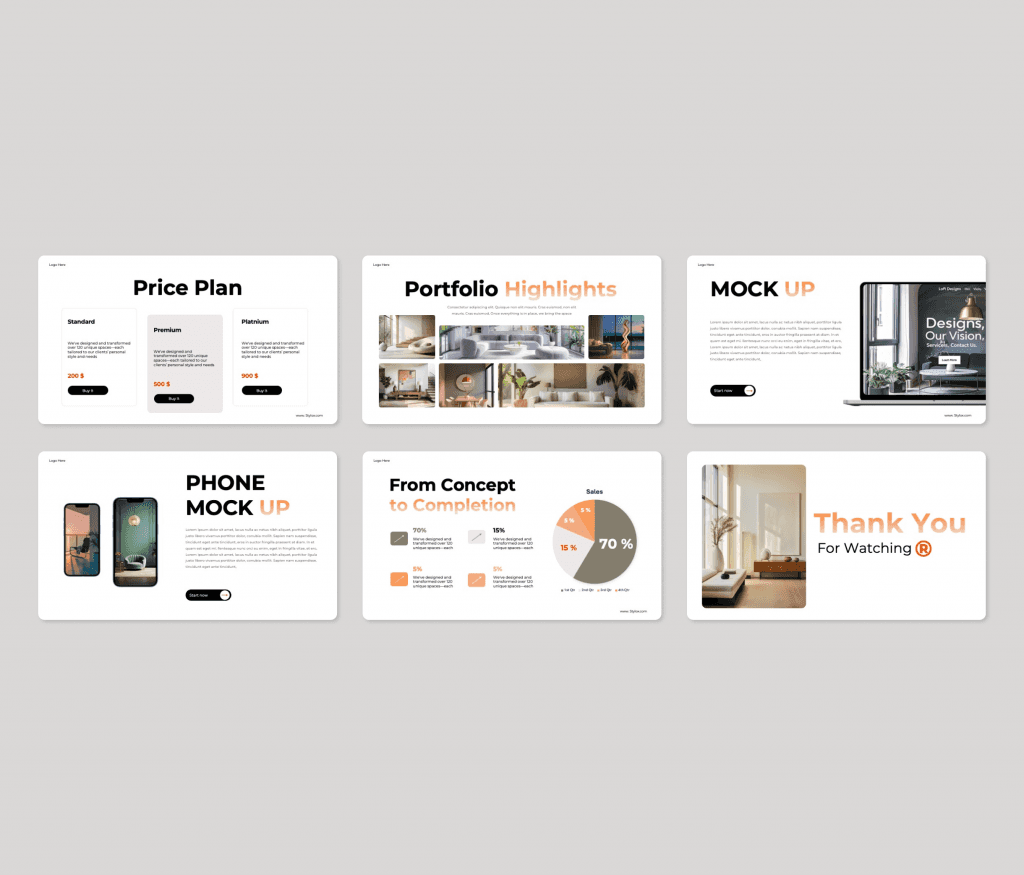 Home Interior presentation PowerPoint template