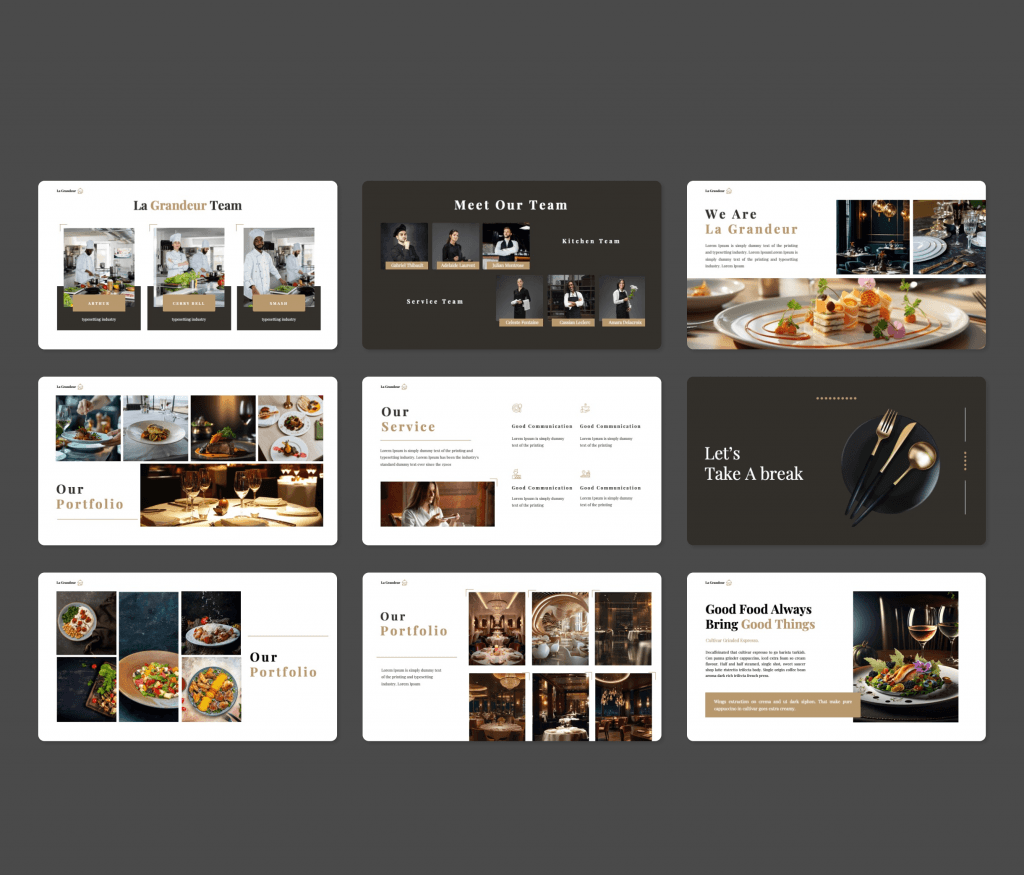 La Grandeur- Luxury Food PowerPoint Presentation Template