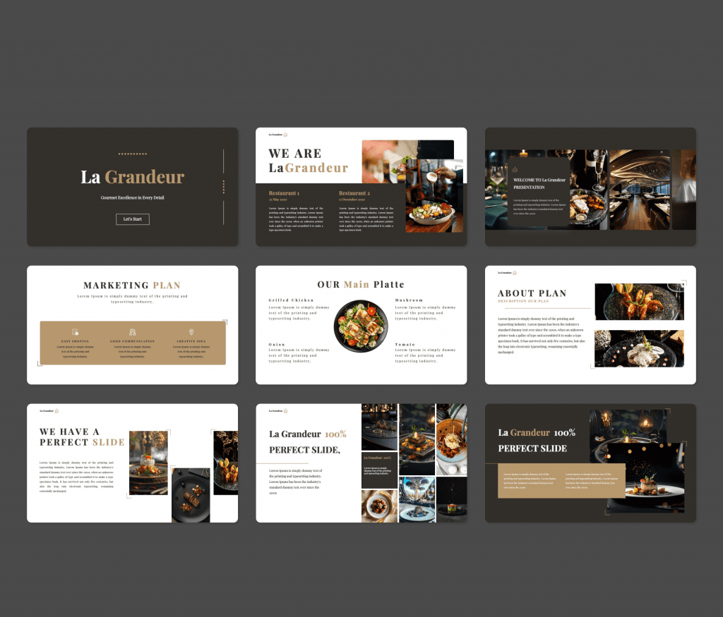 La Grandeur- Luxury Food PowerPoint Presentation Template