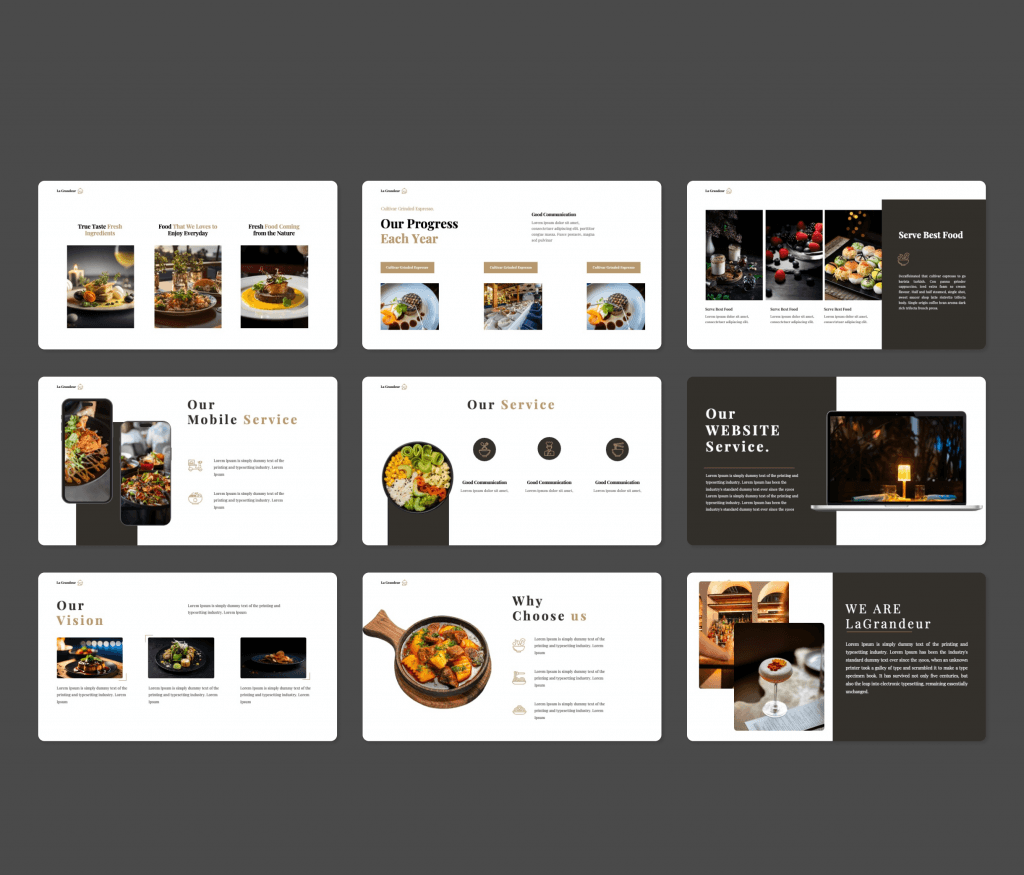 La Grandeur- Luxury Food PowerPoint Presentation Template