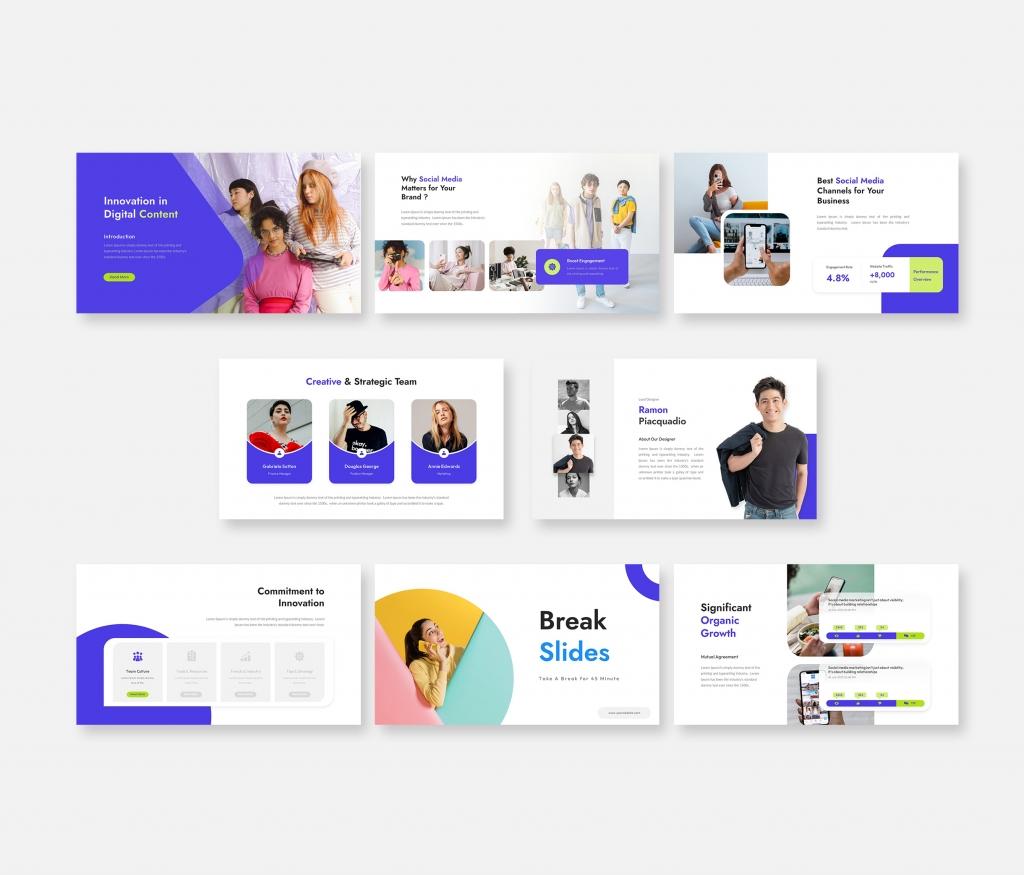 Socialy - Social Media Google Slides Presentation Template