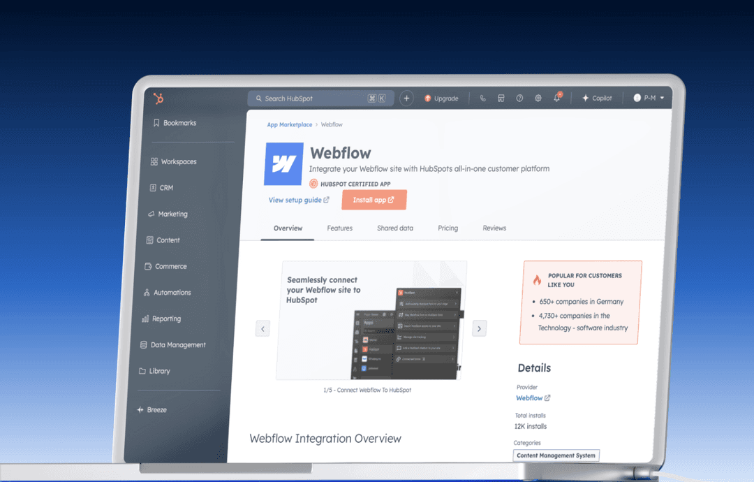 Webflow vs HubSpot: Which CMS helps you achieve your Goals?