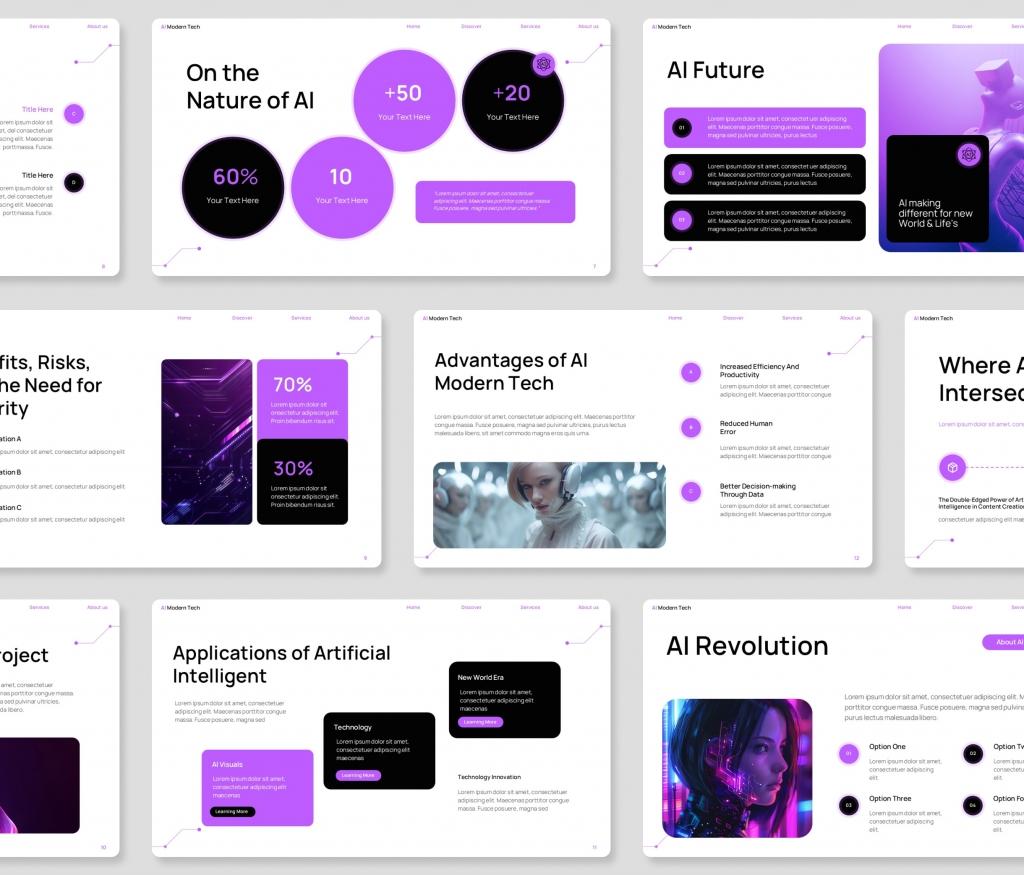 AI Modern Tech PowerPoint Presentation Template