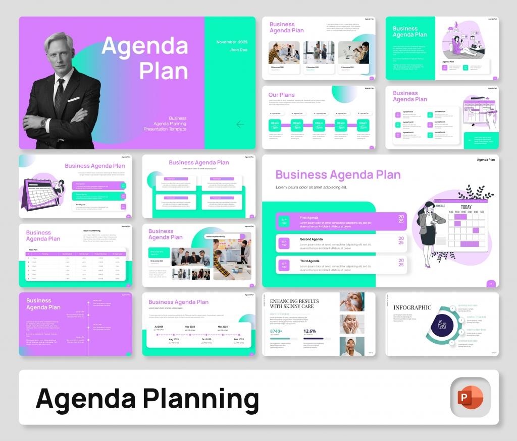 Business Agenda Plan PowerPoint Presentation Template