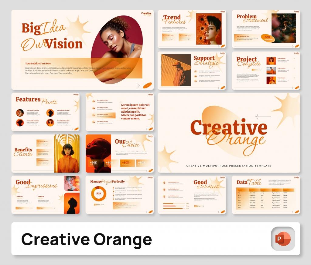 Creative Orange Multipurpose PowerPoint Presentation Template