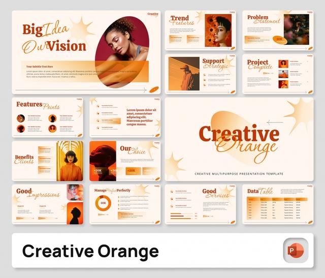 Creative Orange Multipurpose PowerPoint Presentation Template