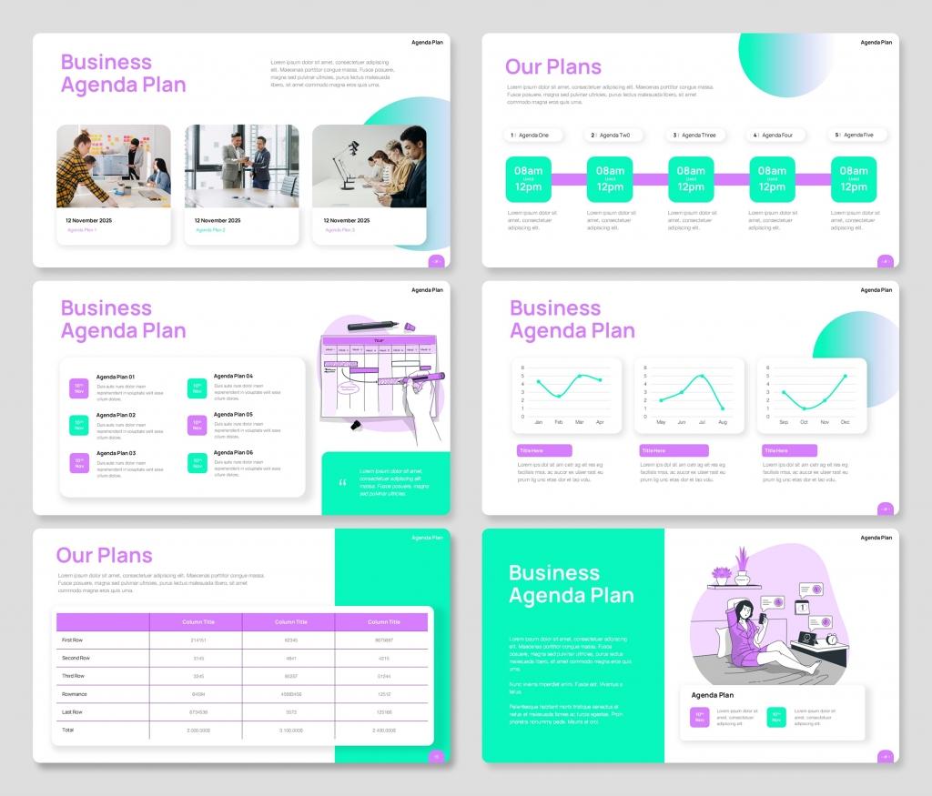 Business Agenda Plan PowerPoint Presentation Template