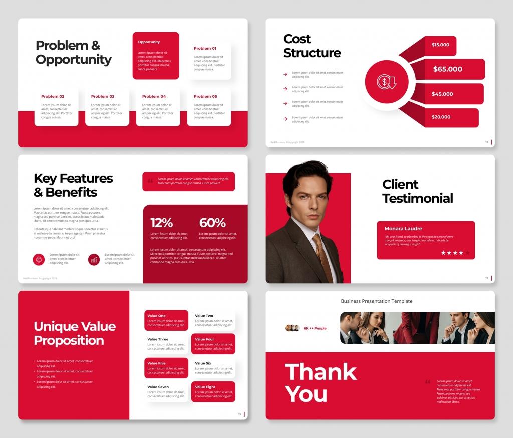 Red Business Deck PowerPoint Presentation Template