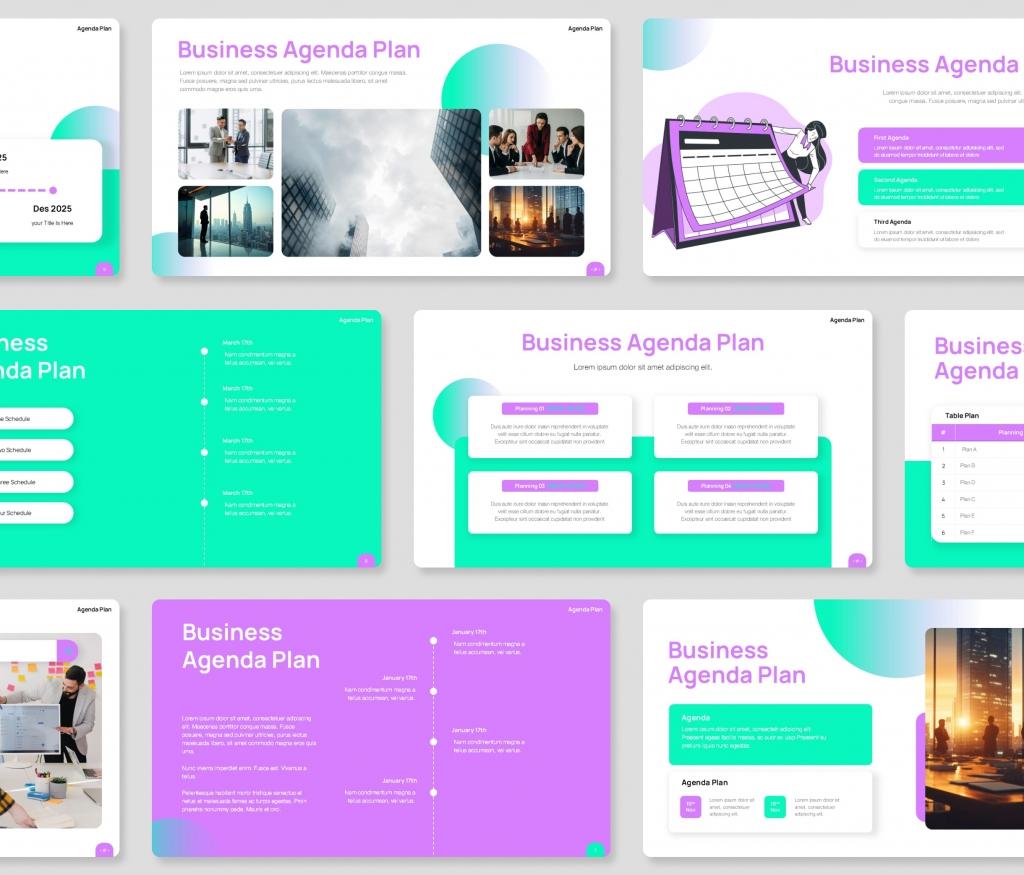 Business Agenda Plan PowerPoint Presentation Template