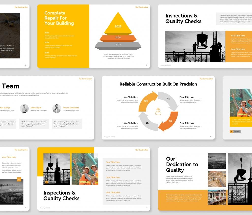 The Construction PowerPoint Presentation Template