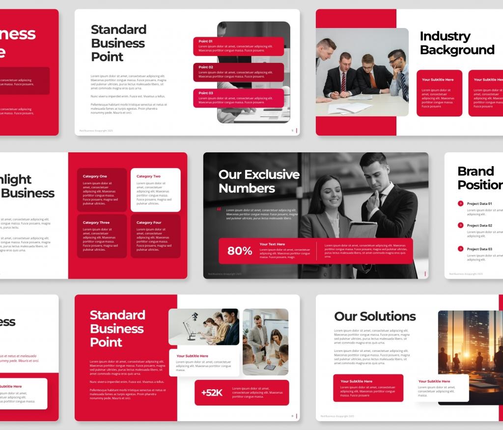Red Business Deck PowerPoint Presentation Template