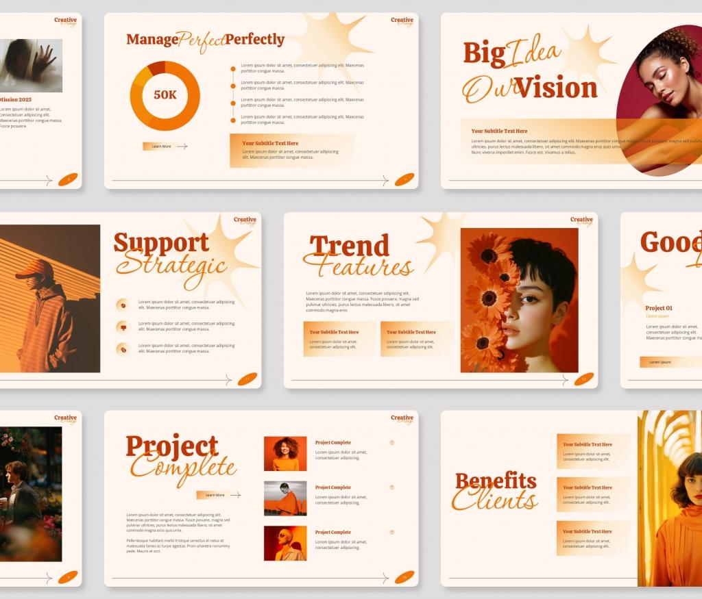 Creative Orange Multipurpose PowerPoint Presentation Template