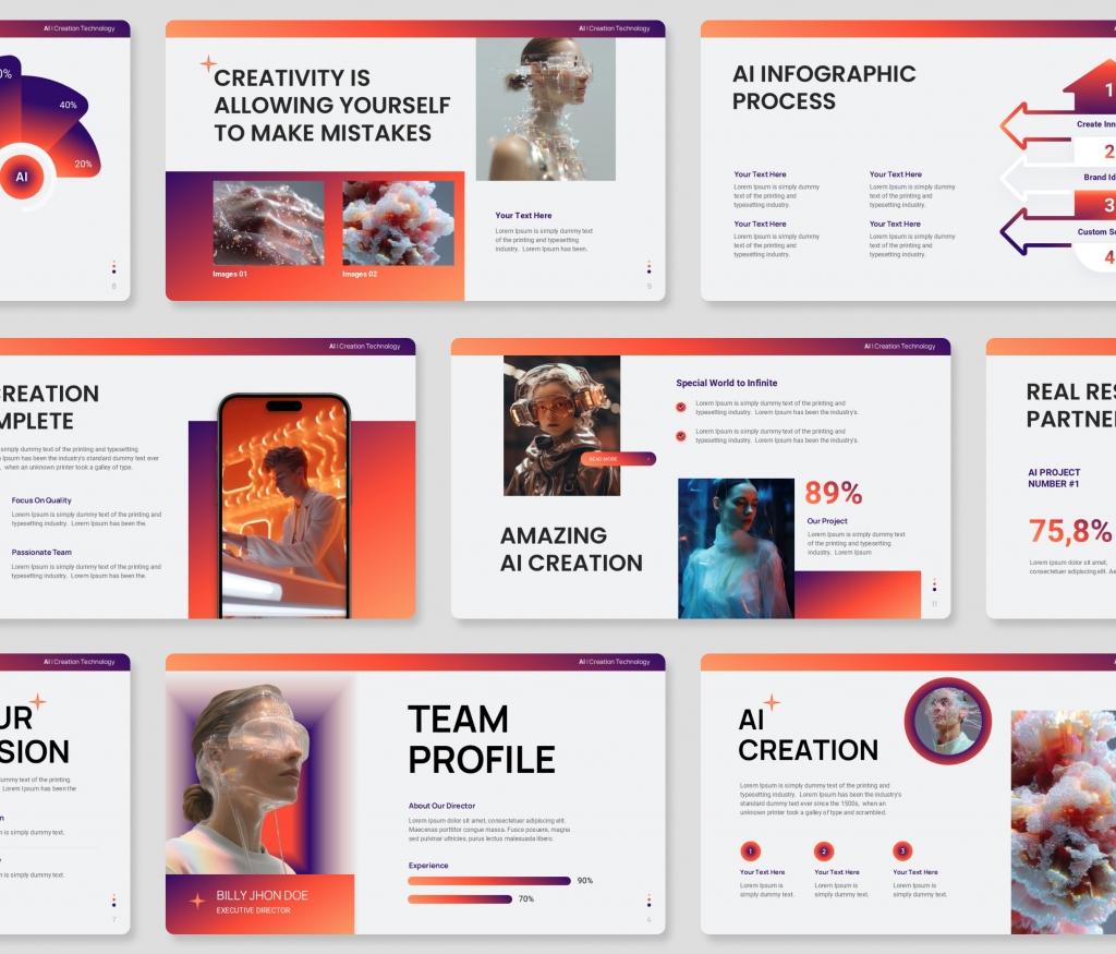 AI Creation Technology PowerPoint Presentation Template
