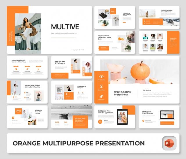 Multive – Orange Multipurpose PowerPoint Presentation Template