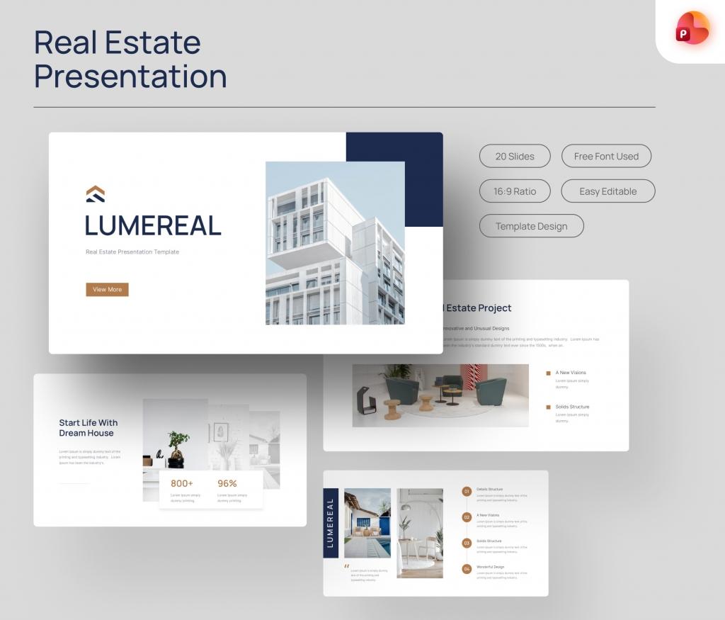 Lumereal - Real Estate PowerPoint Presentation Template
