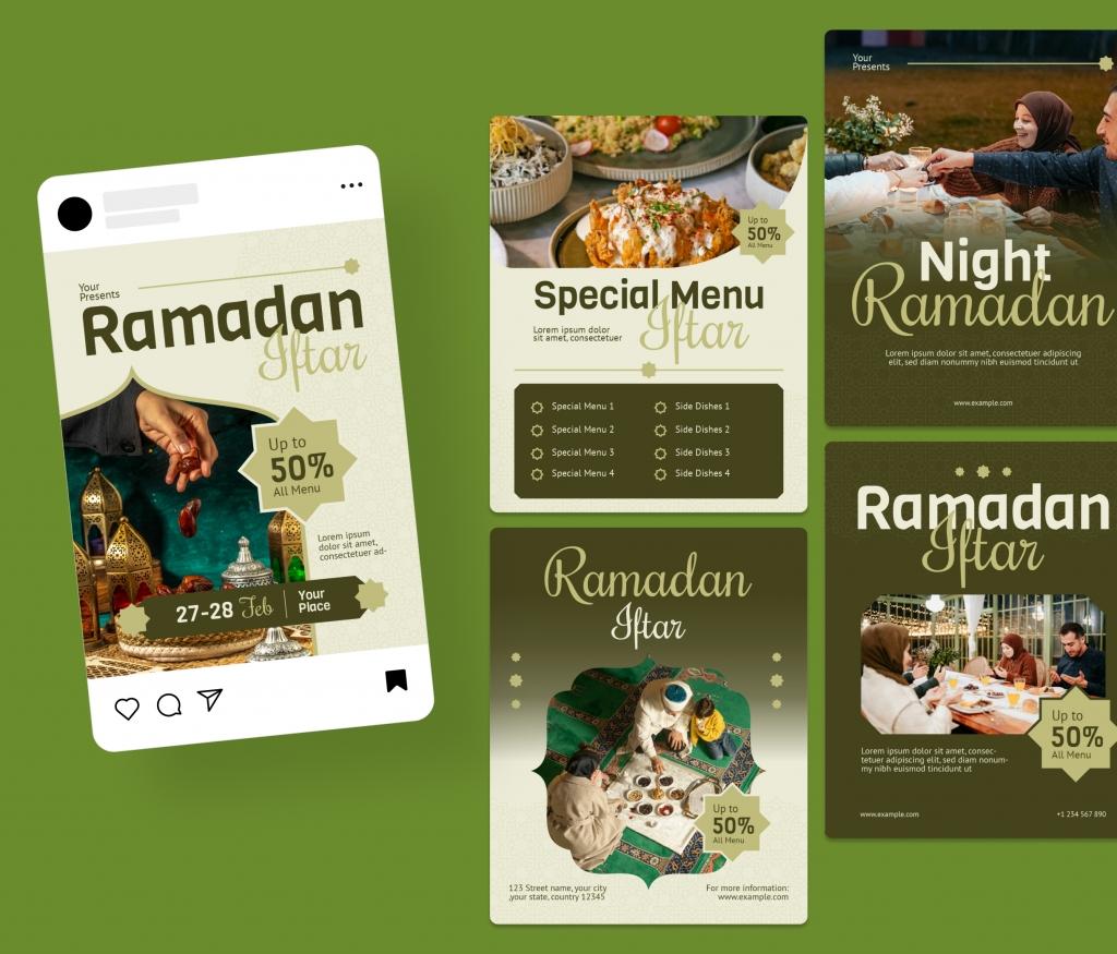 Ramadan Instagram Post Template Set