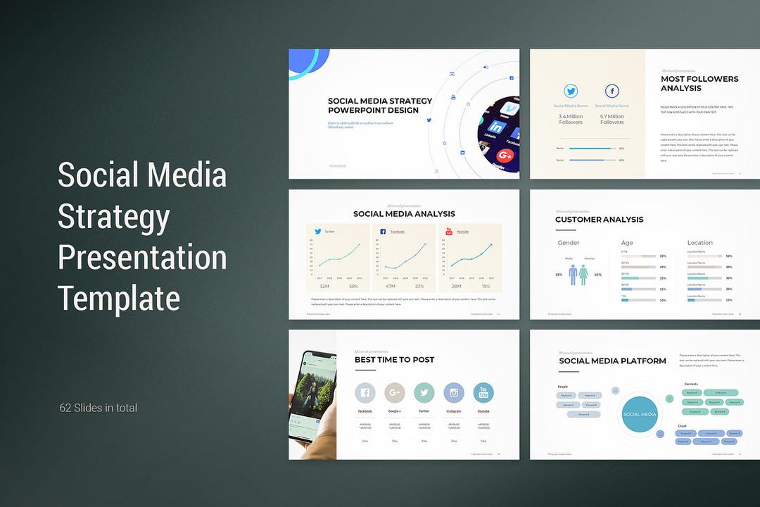 Digital Marketing Agency, SEO, and Social Media PowerPoint Templates +20