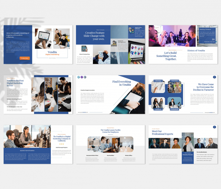 Digital Marketing Agency, SEO, and Social Media PowerPoint Templates +20