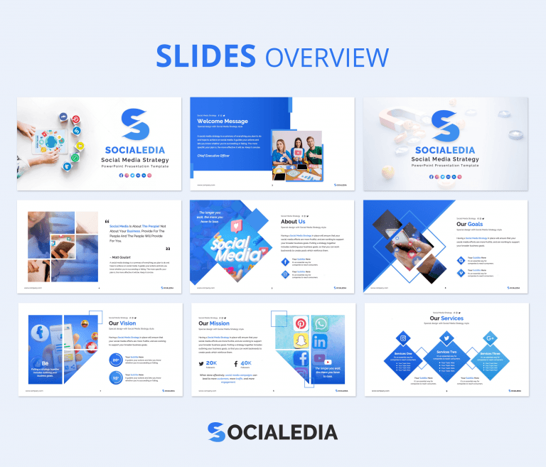 Digital Marketing Agency, SEO, and Social Media PowerPoint Templates +20