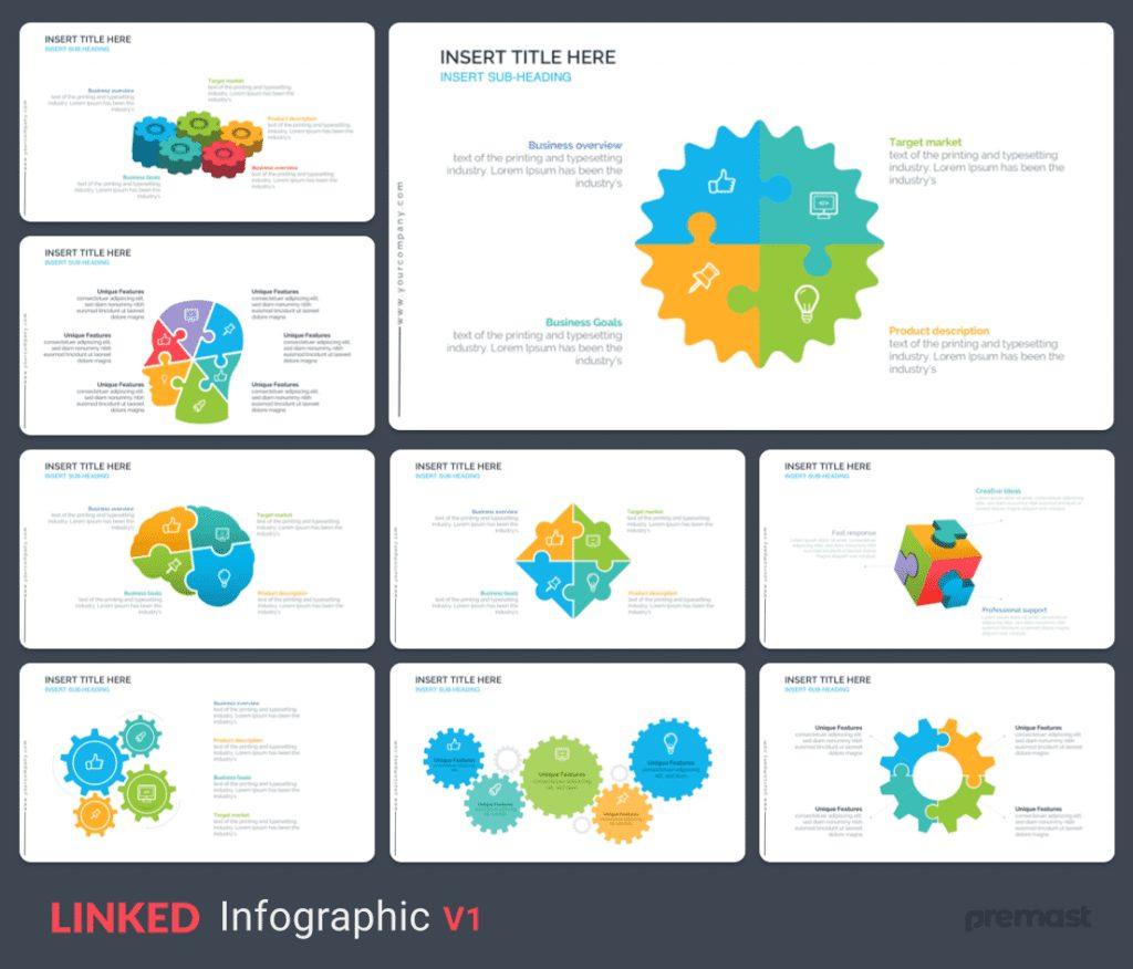 Linked business infographic template for powerpoint
