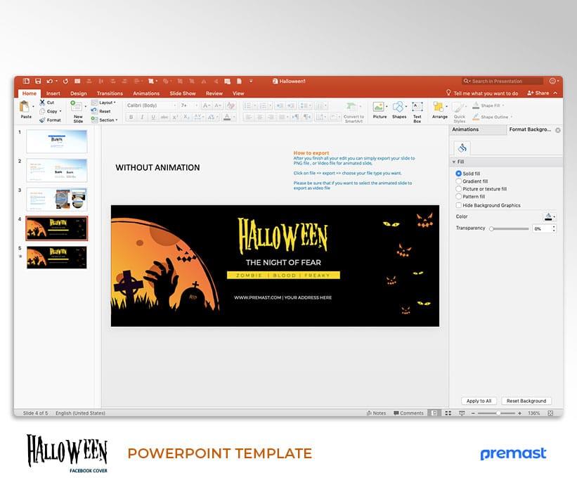 Halloween Facebook Cover free PowerPoint template