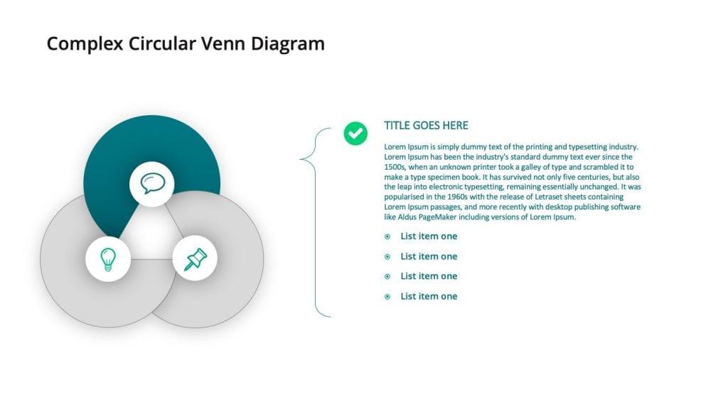 Complex Circular Venn Diagram Powerpoint template