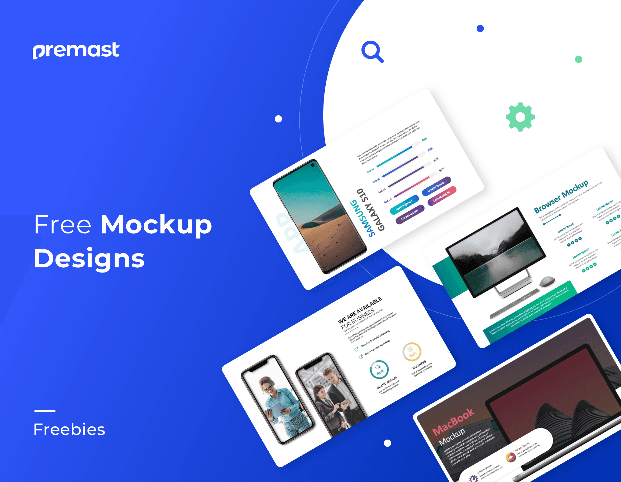 Multiple Free Mockups designs – Editable with unlimited options