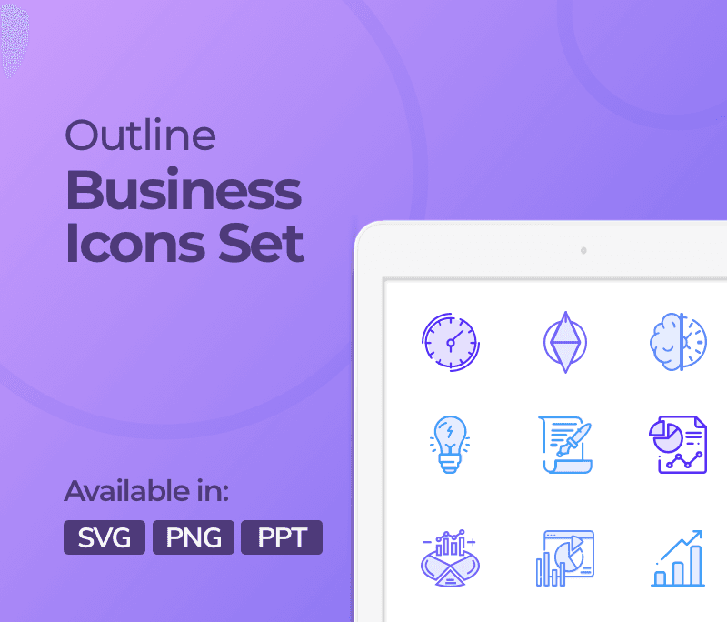 Creative Outline Style Icons Set For Business