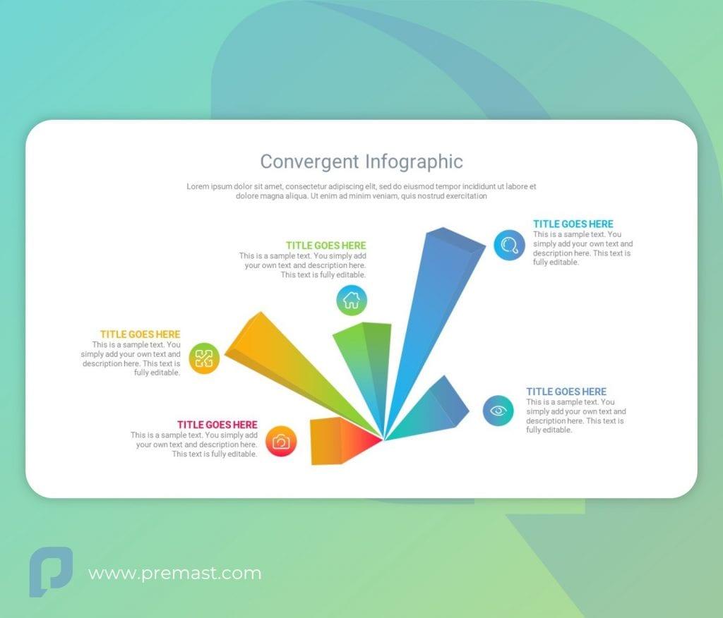 Convergent Infographic with 3D Polygon PowerPoint Shape