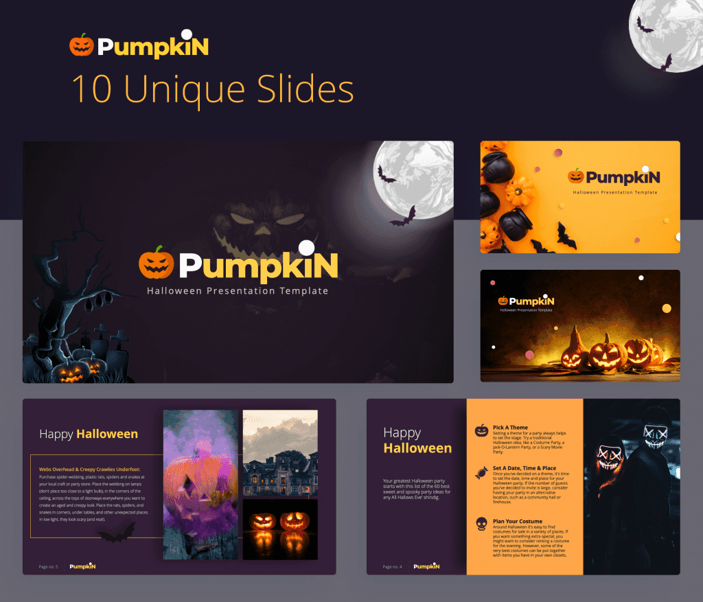 Pumpkin Free Halloween presentation template
