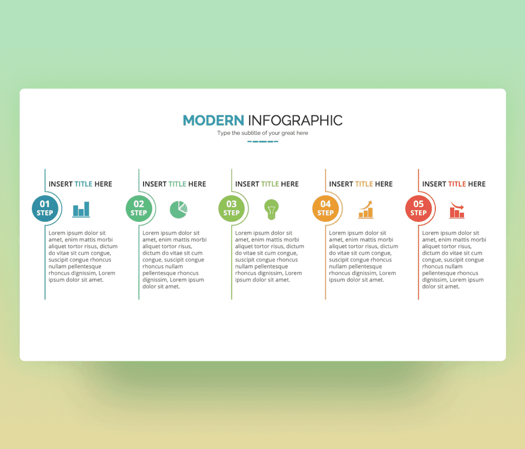 Modern Infographic 5 steps