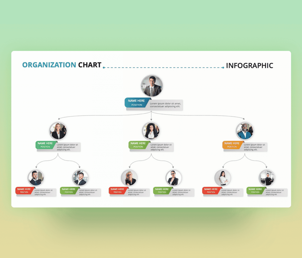 Team Organization Chart – PowerPoint Slide Template