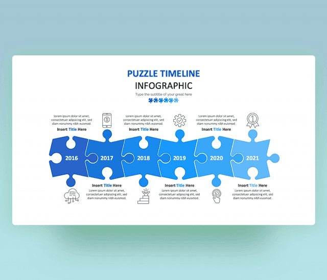 Free Puzzle Timeline Infographic – PPT Slide Template