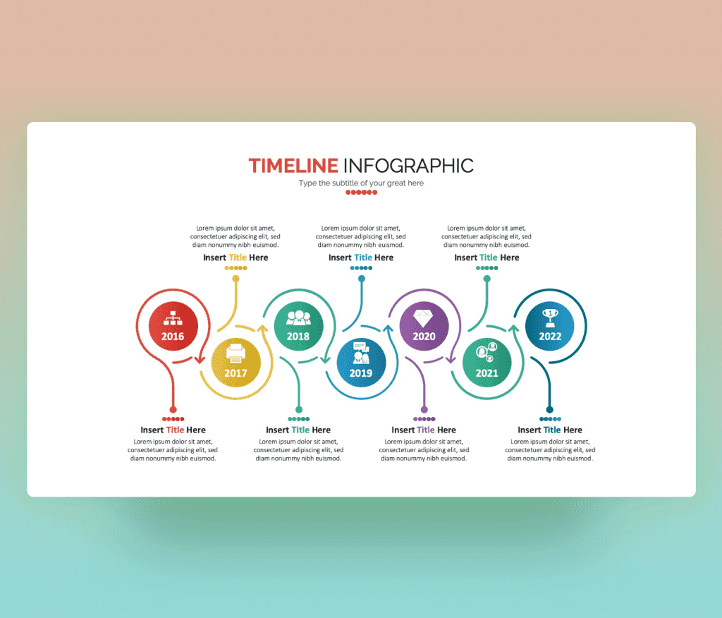 Free Timeline Infographic PowerPoint slide with Circular Design
