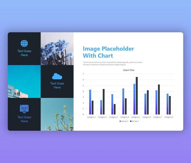 Free Image Placeholder PowerPoint Template with Chart