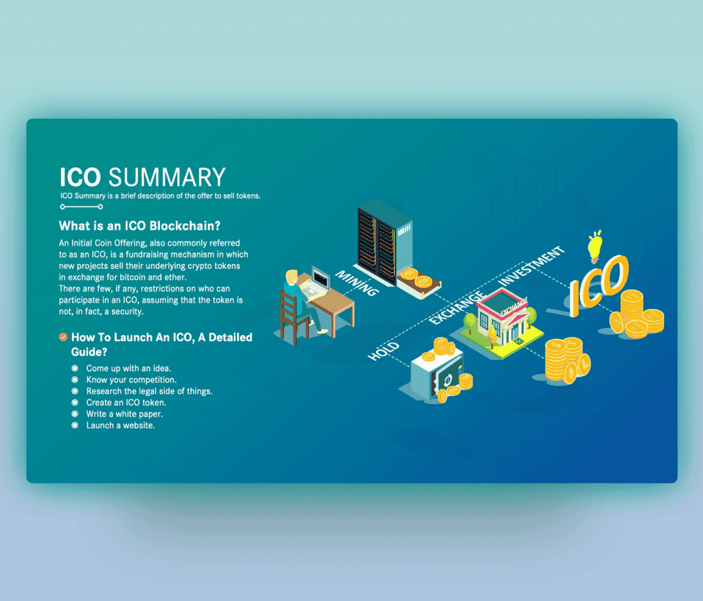 ICO Blockchain Summary PowerPoint Template