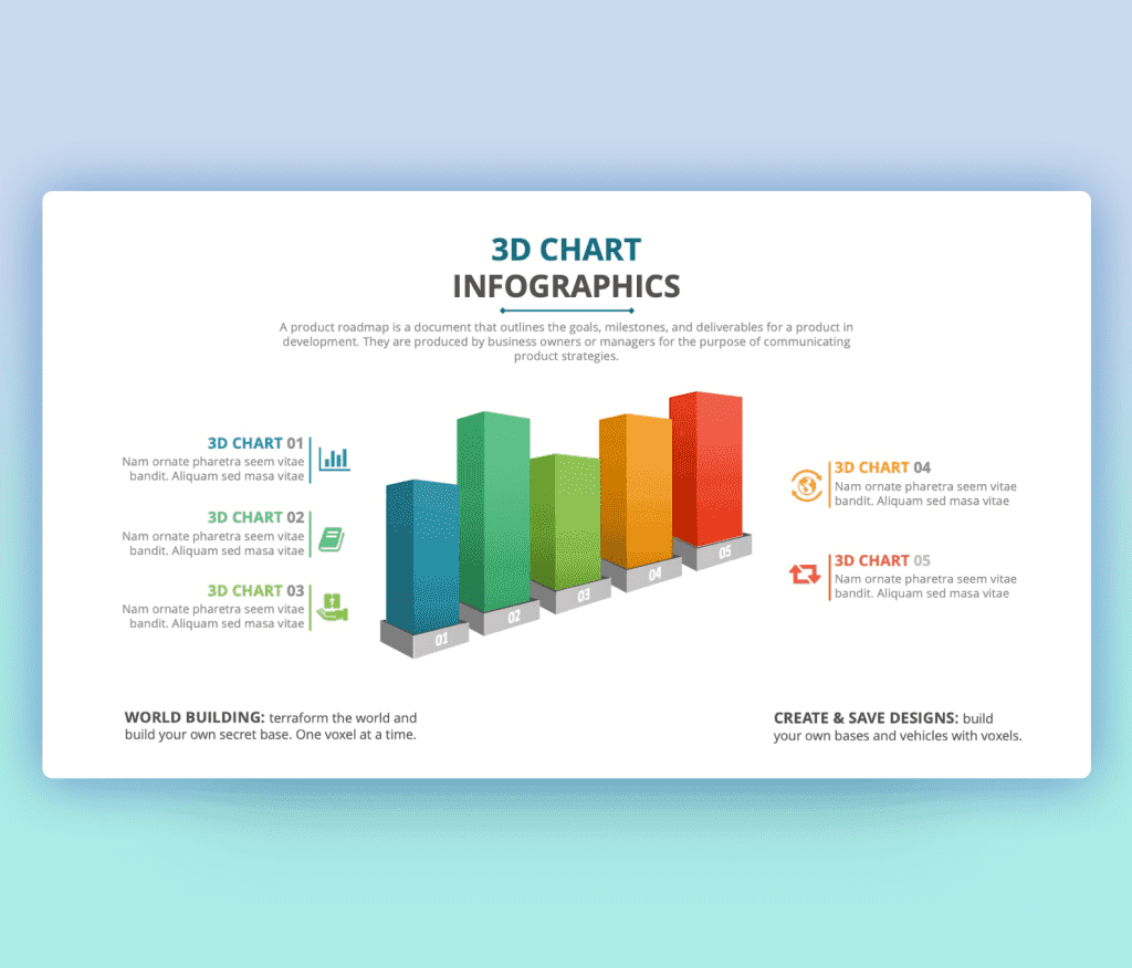 PowerPoint 3D Infographic Bar Chart Template