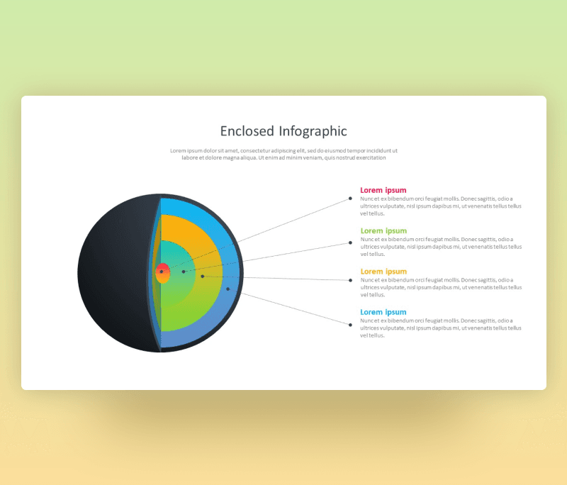 Enclosed Infographic of Open Sphere - Free 3D PPT