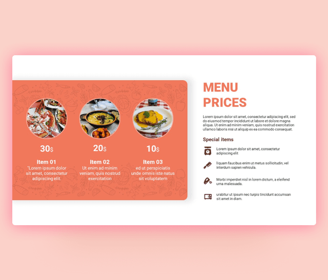 Menu Prices PowerPoint Template PPT Download