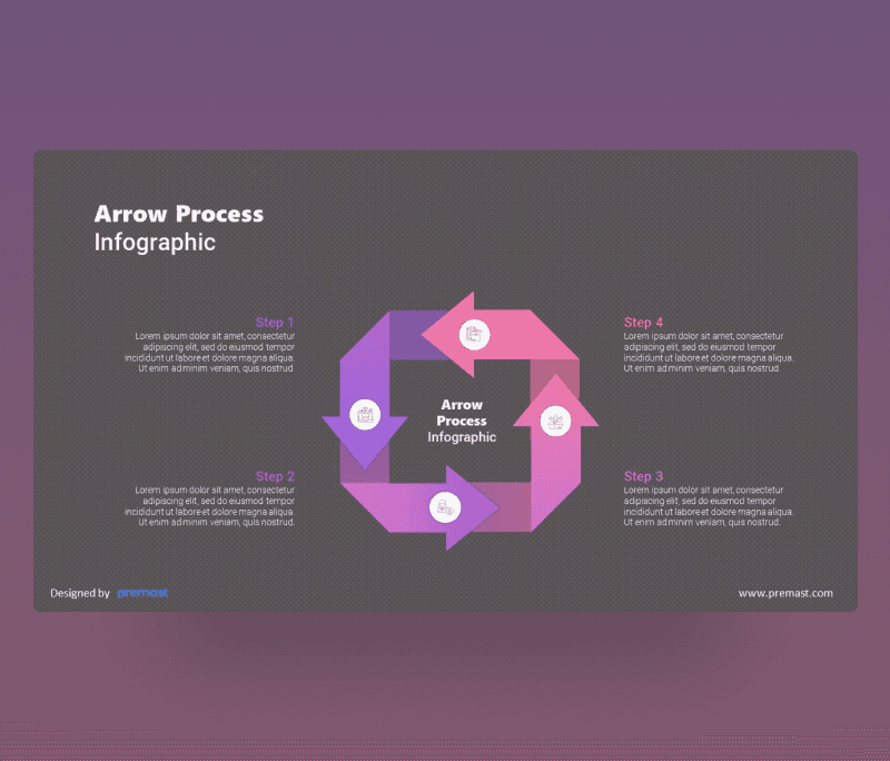 4 Arrow Process Infographic PowerPoint PPT