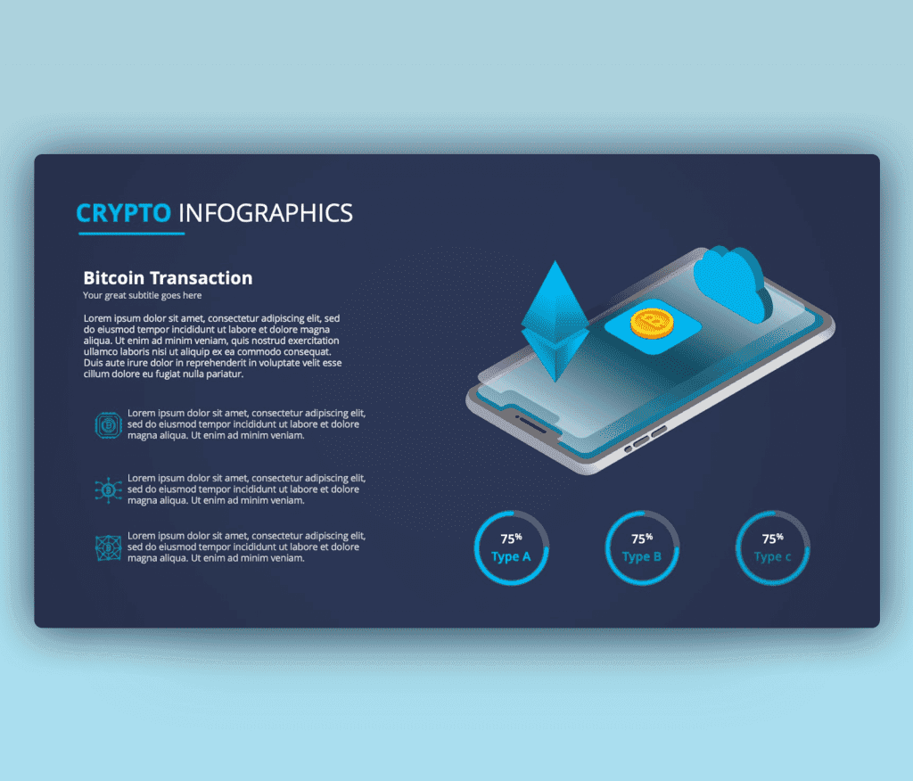 Crypto Mobile Infographic PowerPoint Template