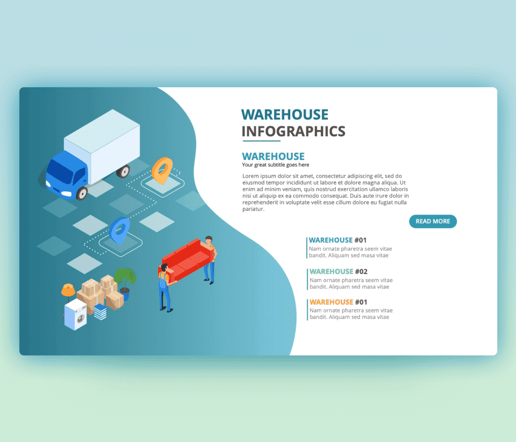 Warehouse PPT – Infographics PowerPoint Template