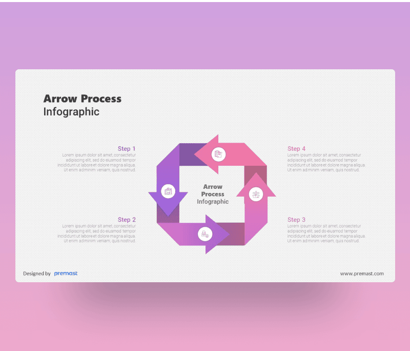 4 Arrow Process Infographic PowerPoint PPT