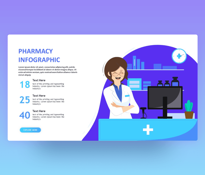 Pharmacy Infographic PowerPoint Template - Free PPT