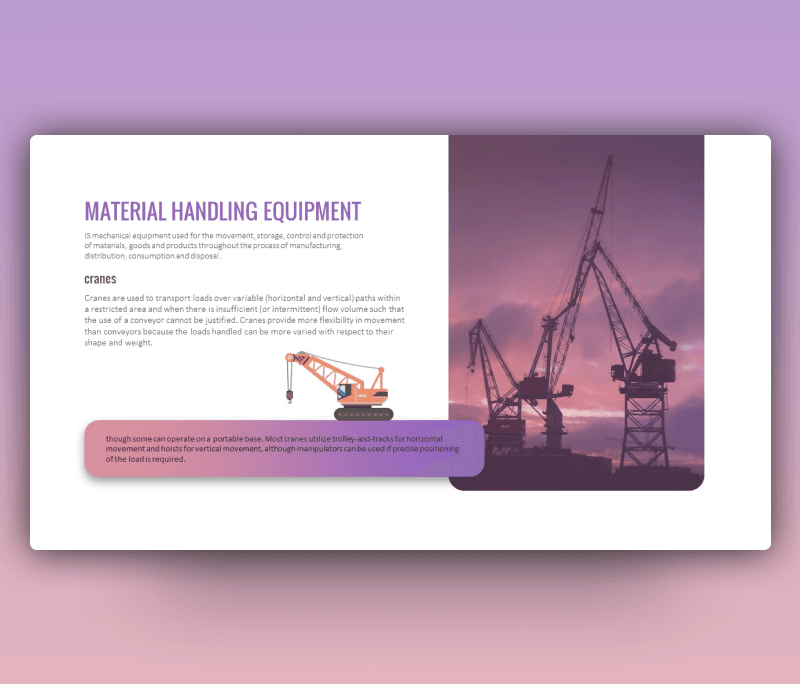 Material Handling Equipment PowerPoint (Free PPT)
