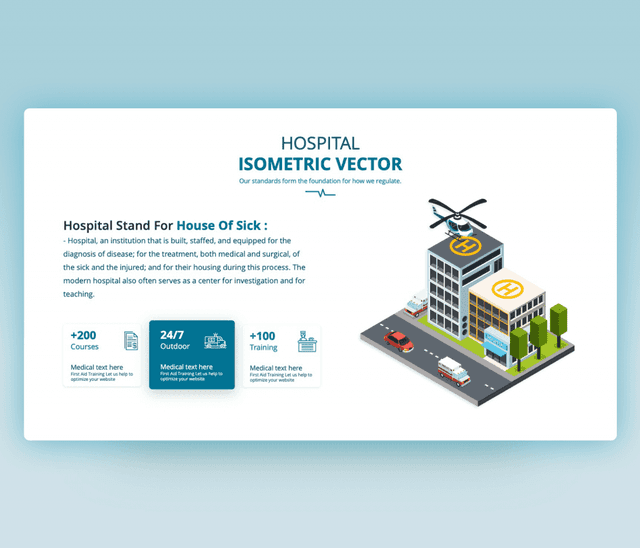 Hospital Isometric Vector PowerPoint template