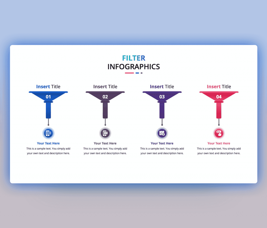 Free Infographic with Filter Icons PowerPoint PPT