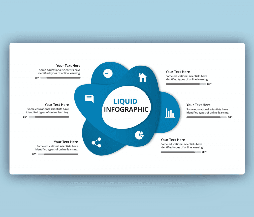 Liquid Infographic PPT with 6 Steps Design
