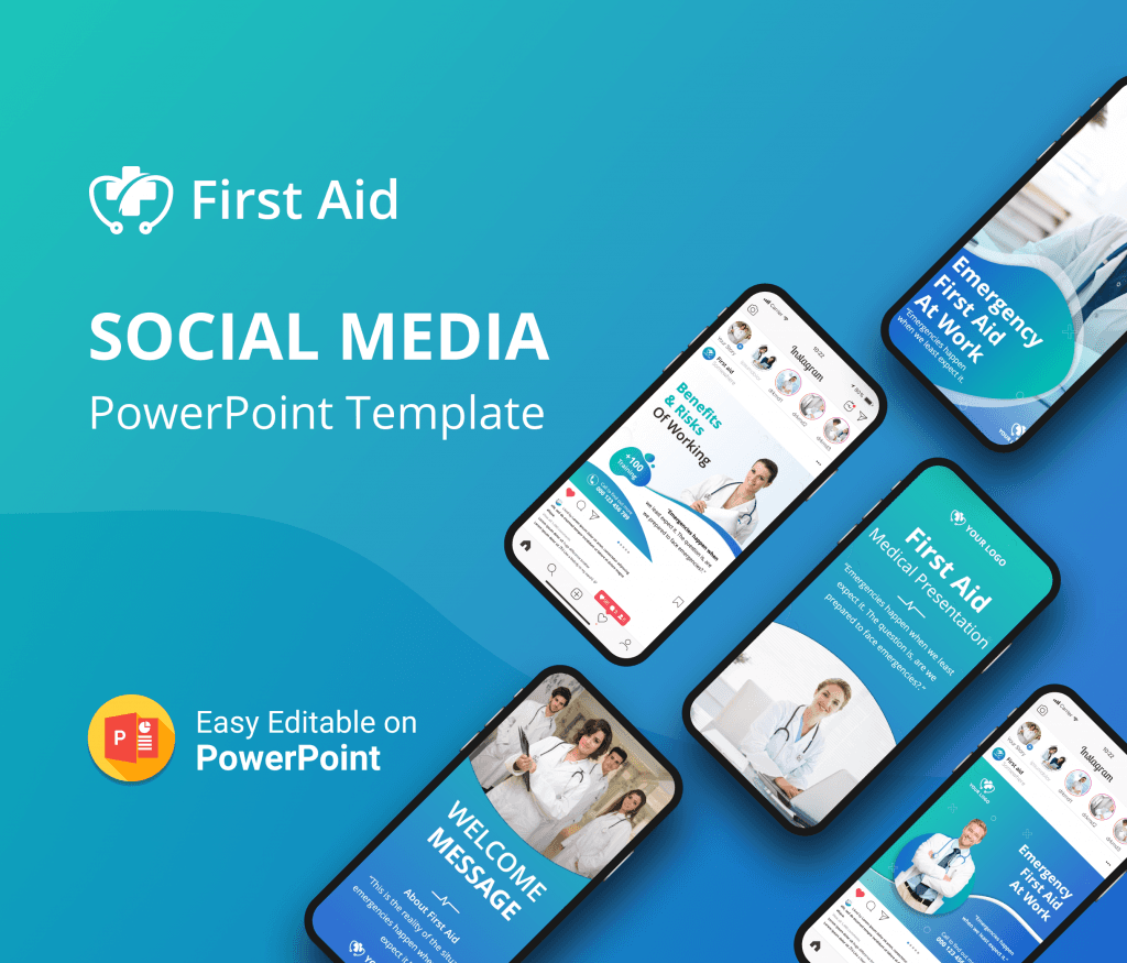 Medical First Aid Social Media PowerPoint Template