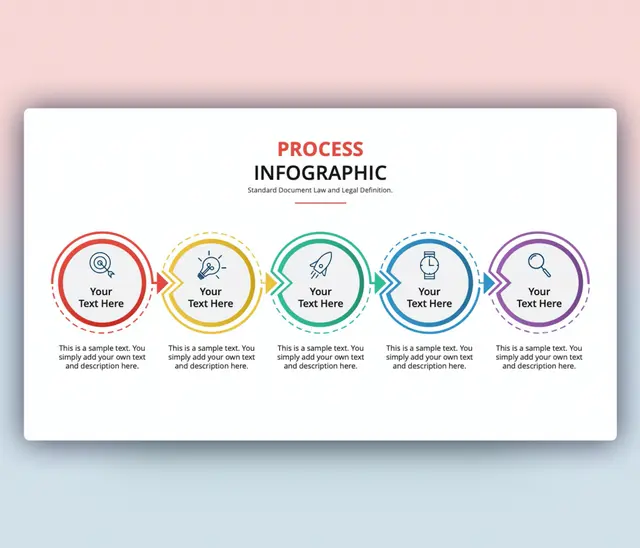 5 Steps Circular Process Infographic Diagram for PowerPoint